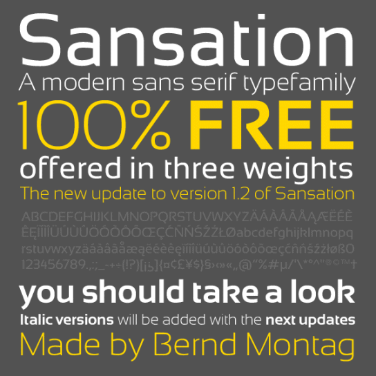 Example font Sansation #1