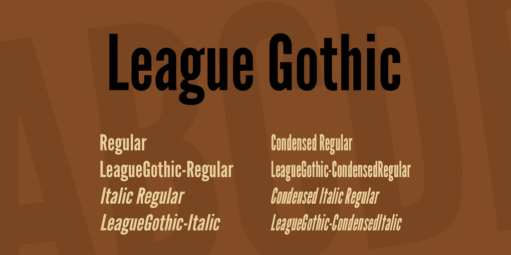 Example font League Gothic #1