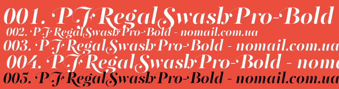 Example font PF Regal Swash Pro #1