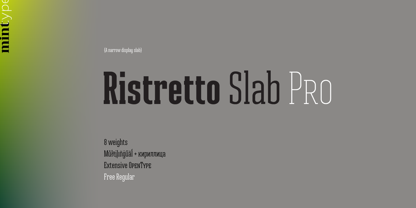 Example font Ristretto Slab Pro #1