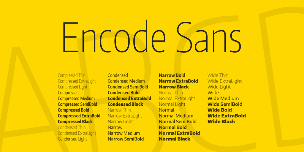 Example font Encode Sans Condensed #1