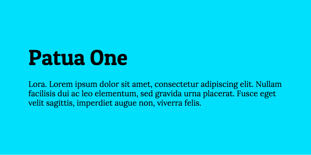 Example font Patua One #1
