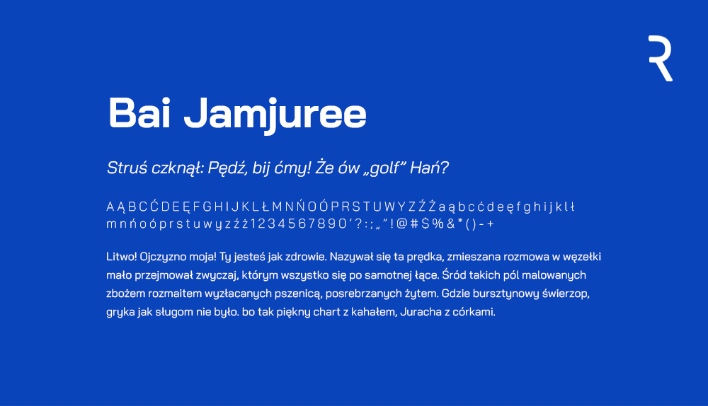Example font Bai Jamjuree #1