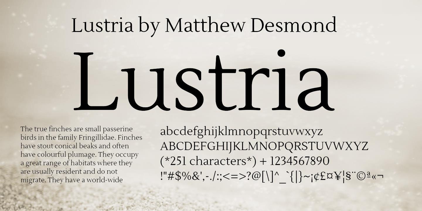 Example font Lustria #1