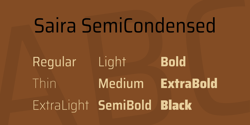 Saira Semi Condensed Font
