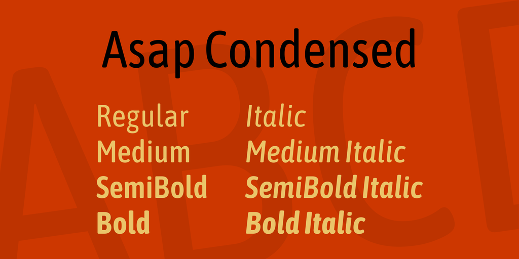 Example font Asap Condensed #1