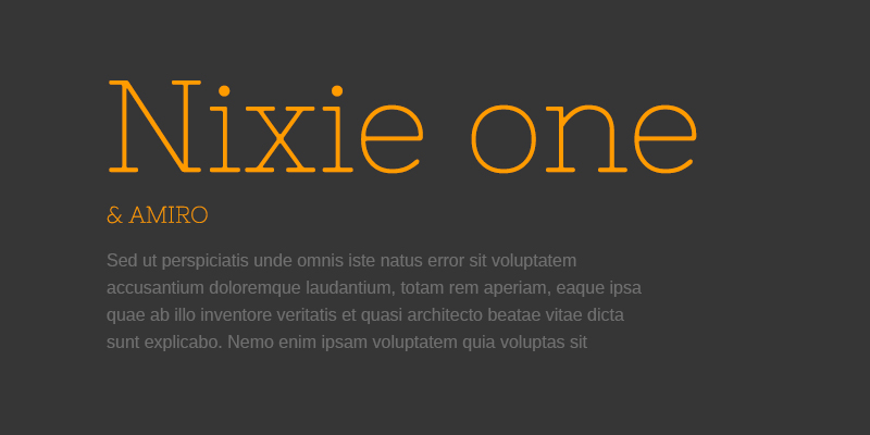 Example font Nixie One #1