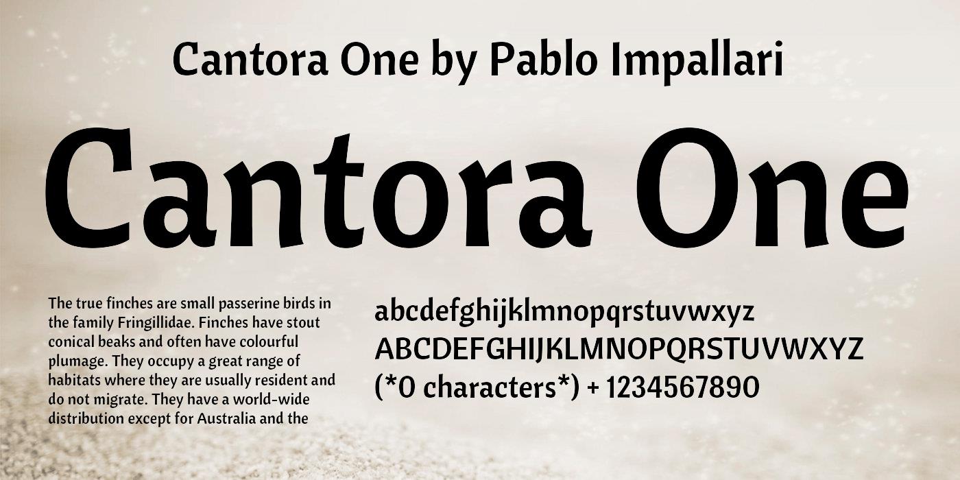Example font Cantora One #1