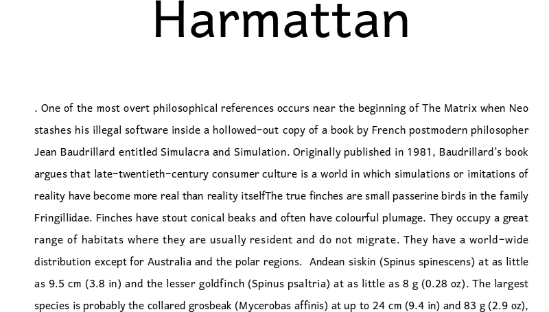Example font Harmattan #1
