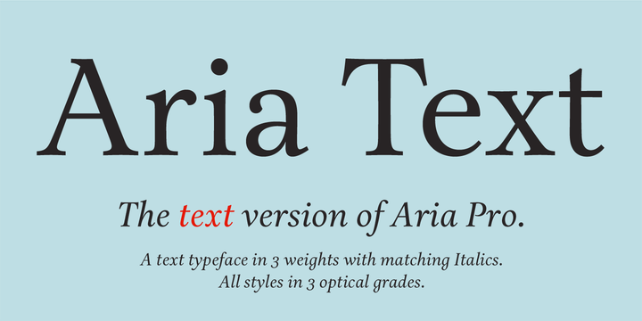 Example font Aria Pro #1