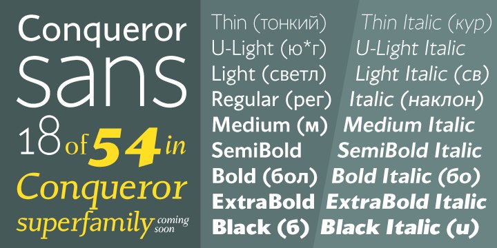 Example font Conqueror  Sans #1