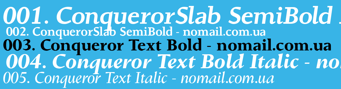 Example font Conqueror  Slab #1