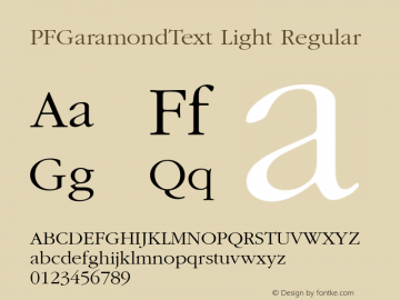 Example font PF Garamond Text #1