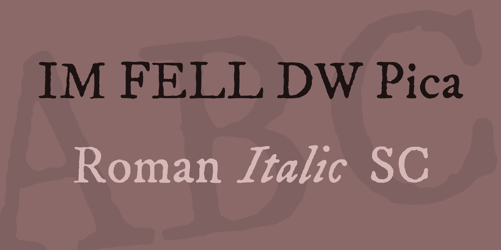 Example font IM Fell DW Pica #1