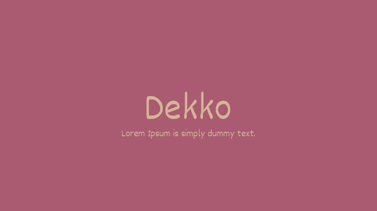 Example font Dekko #1