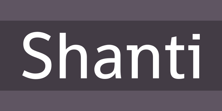 Example font Shanti #1