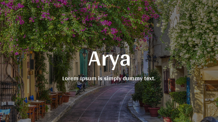 Example font Arya #1