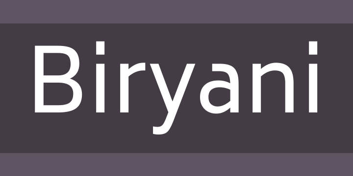 Example font Biryani #1