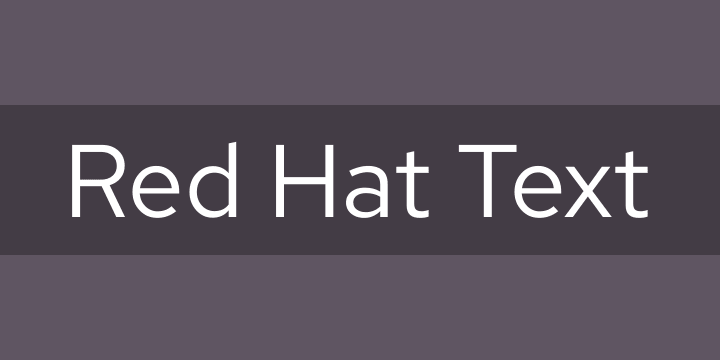 Example font Red Hat Text #1