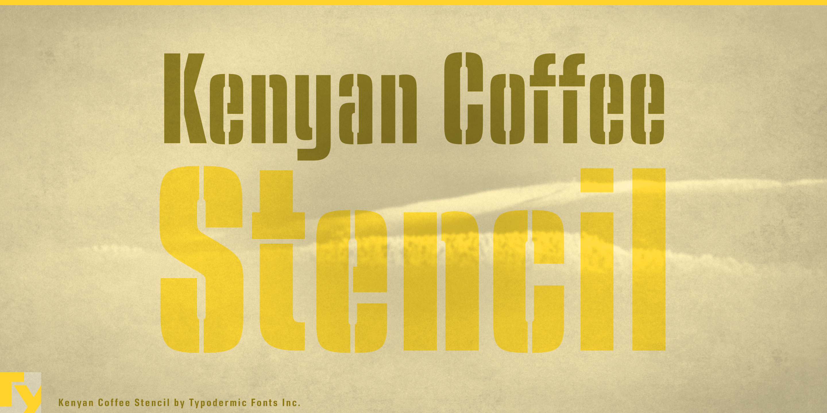 Kenyan Coffee Stencil Font