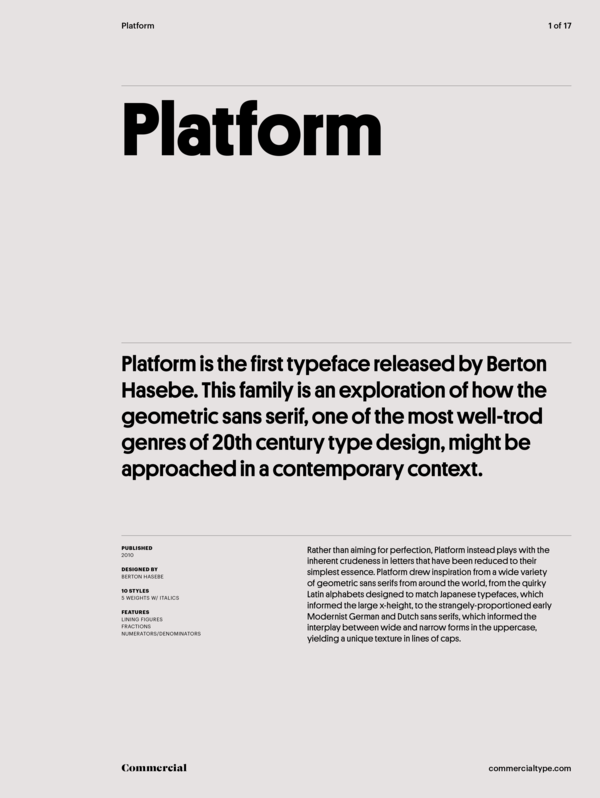 Example font Platform #1