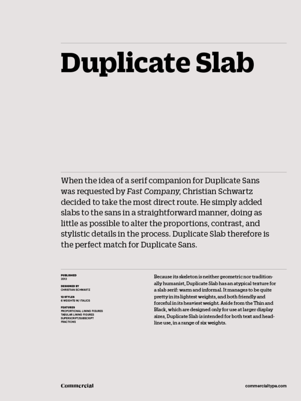 Duplicate Slab Font