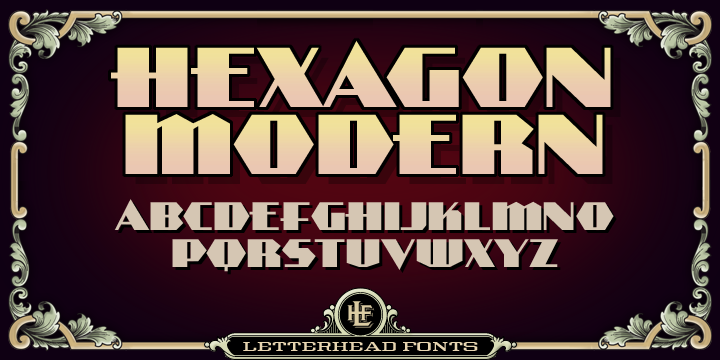 Example font LHF Hexagon Modern #1