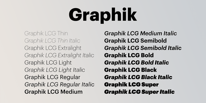 Example font Graphik LCG #1