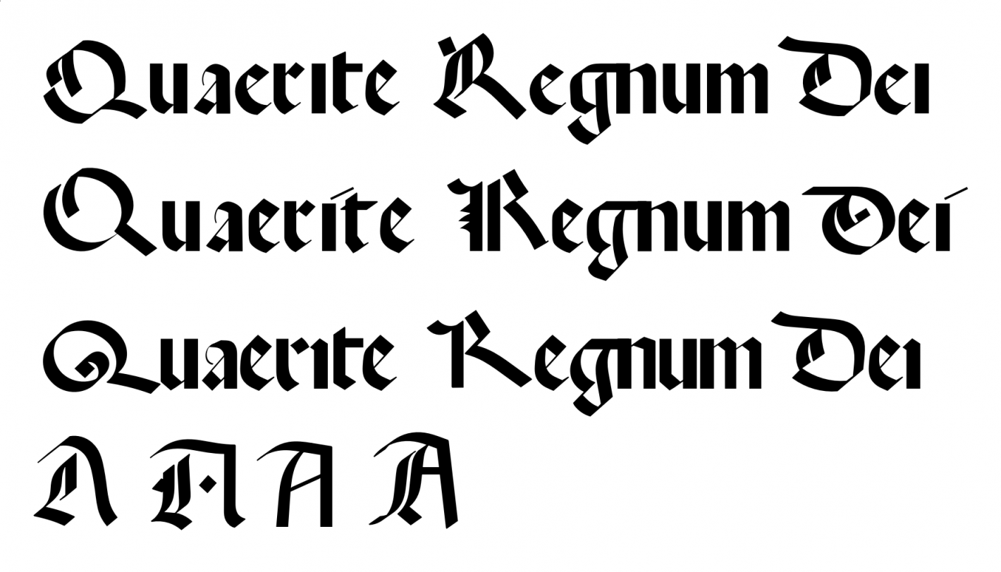 Example font QUAERITE REGNUM DEI #1