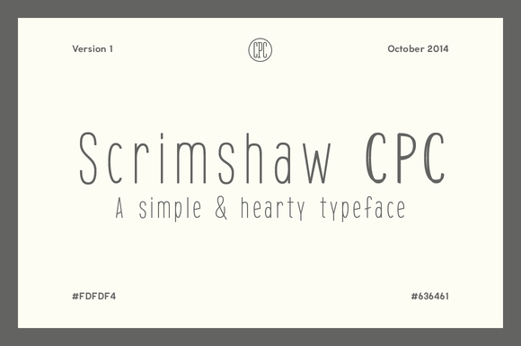 Example font Scrimshaw #1
