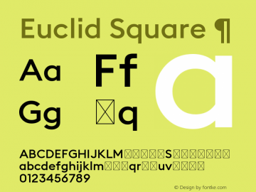 Euclid Square Font
