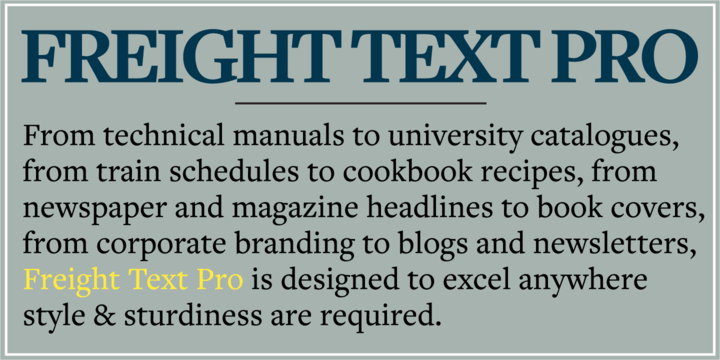 Example font FreightText Pro #1
