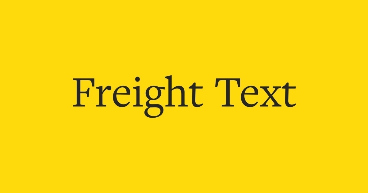 Example font FreightText #1