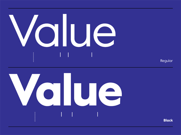 Example font Value Sans Pro #1