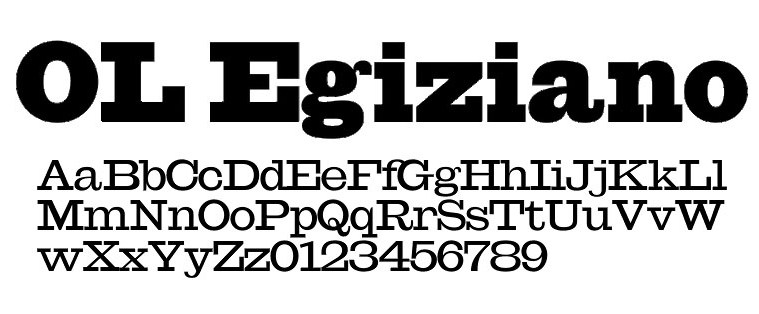 Example font OL Egiziano #1