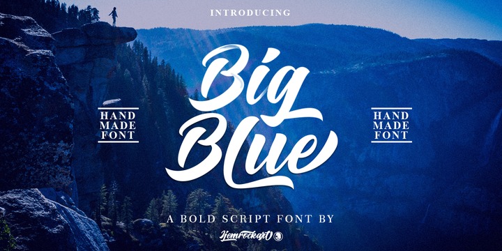 Example font Big Blue Script #1