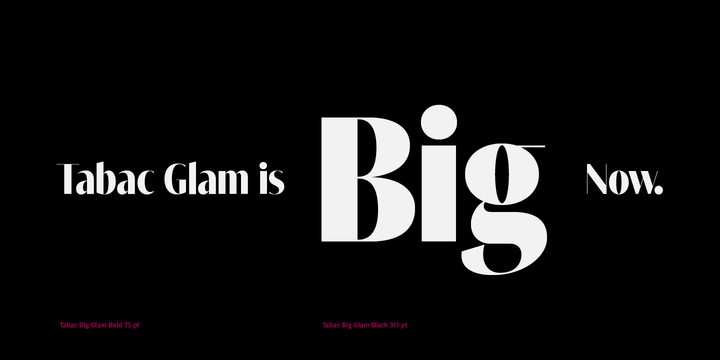 Example font Tabac Big Glam #1