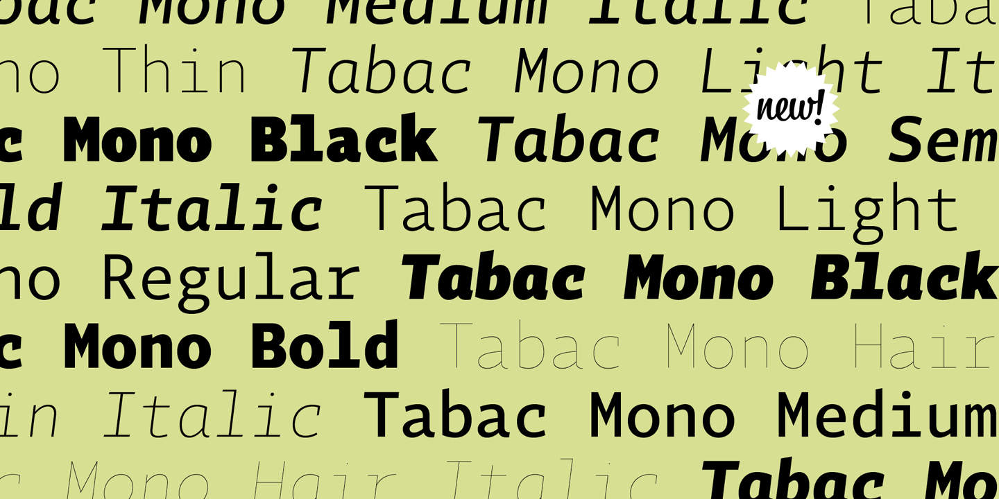 Example font Tabac Mono #1
