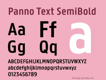 Example font Panno Text #1