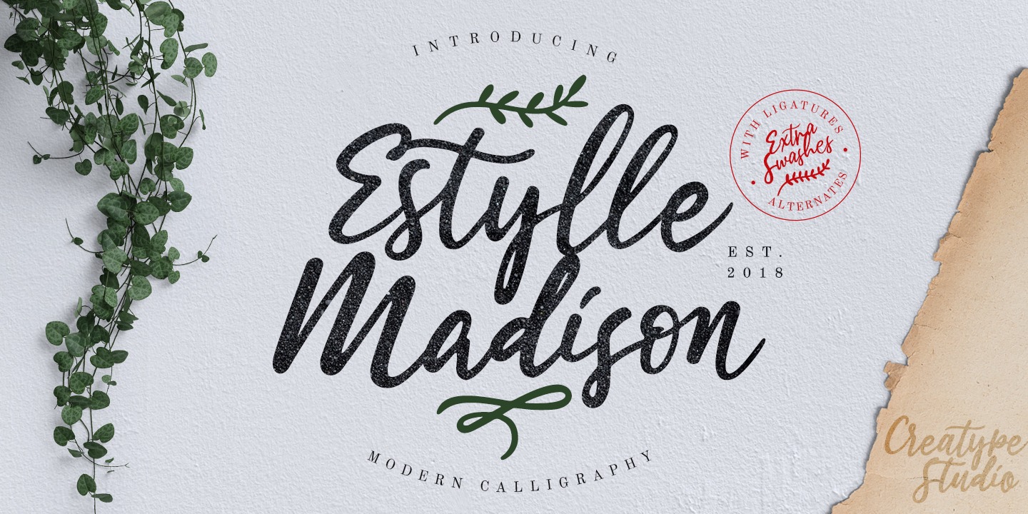 Example font Estylle Madison #1
