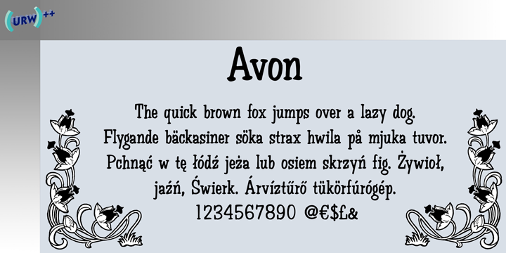 Example font AVON #1