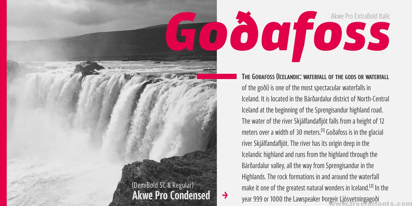 Example font Akwe Pro Condensed #1