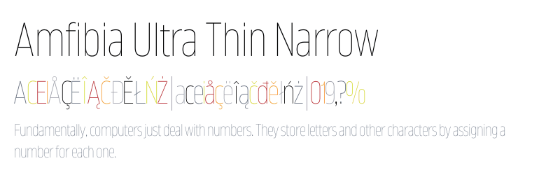 Example font Amfibia Narrow #1