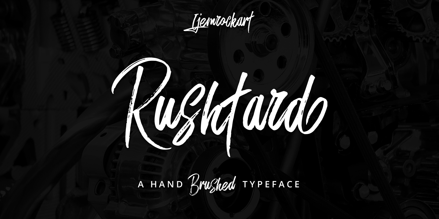 Example font Rushtard Brush #1