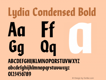 Example font Lydia Condensed #1