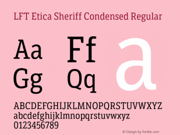 Example font LFT Etica Sheriff Condensed #1