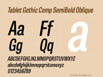 Example font Tablet Gothic Comp #1