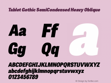 Example font Tablet Gothic Semi Cnd #1