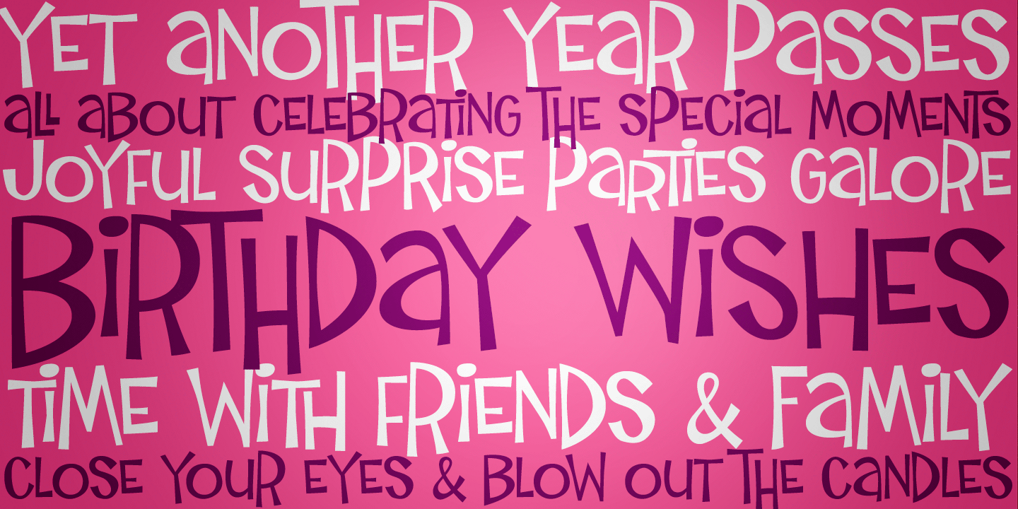Example font Birthday Wish PB #1