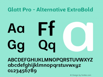 Example font Glatt Pro #1